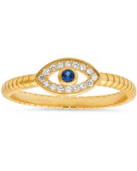 Kylie Harper - Petite Diamond Cz Evil Eye Ring - Lyst