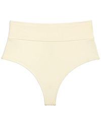 Montce - Cream Rib Added Coverage High Rise Bikini Bottom - Lyst