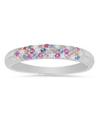 Kylie Harper - Sterling Petite Pastel Multi-Color Pave Band Ring - Lyst