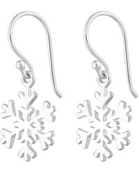 Lily Charmed - Sterling Snowflake Hook Earrings - Lyst