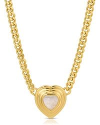 Glamrocks Jewelry - Heart Of Stone Curb Link Necklace - Lyst