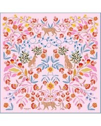 Jessie Zhao New York - Double Sided Silk Scarf Of Blossom Jungle - Lyst