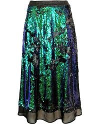 Lalipop Design - Double-Sided Sax & Sequin-Embellished A-Line Midi Skirt - Lyst