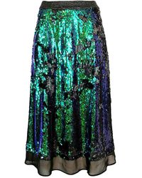 Lalipop Design - Double-sided Sax & Sequin-embellished A-line Midi Skirt - Lyst