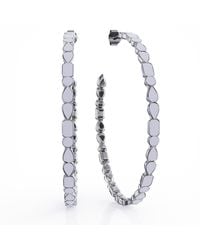Linda Fiore - Adeline Creme Enamel Sterling Hoop - Lyst
