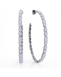 Linda Fiore - Adeline Creme Enamel Sterling Hoop - Lyst