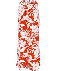 Lavaand - The Fleur Wide Leg Trousers In Red Floral - Lyst