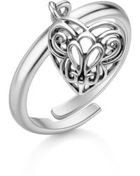 Unaloe - Adjustable Ring With Dangling Heart - Lyst