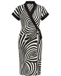 Conquista - Zebra Print Crossover Dress - Lyst