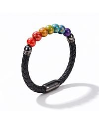 Yieon - Lacquered Sandalwood Bead & Leather Bracelet - Lyst