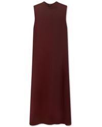 Roch Perel - Burgundy Satin Turtleneck Dress - Lyst