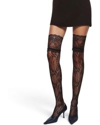 HIGH HEEL JUNGLE by KATHRYN EISMAN - Lace Thigh High Socks - Lyst
