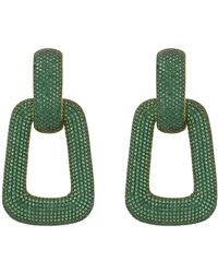LÁTELITA London - Geo Trapezoid Link Drop Earrings Gold Emerald Cz - Lyst