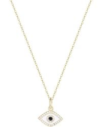 KAMARIA - Evil Eye Enamel Charm Necklace - Lyst
