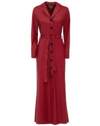 Julia Allert - Long Button-Up Eco-Leather Trench - Lyst