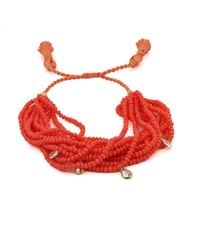 Ebru Jewelry - Crystal & Diamond Multi Strand Adjustable Bracelet - Lyst