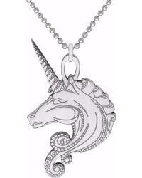 CarterGore Silver Unicorn Pendant Necklace - Metallic