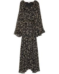 Niza - Long Dress With Ruffles On The Neckline - Lyst