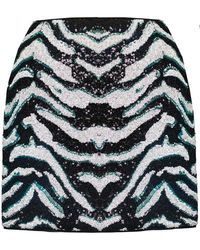 Lily Phellera - Gigi Sequin Mini Skirt In Zebra Print - Lyst