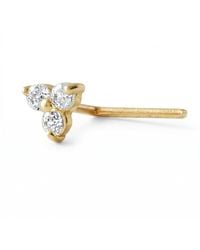 Zahav Jewelry - 14K Solid 24G Trinity Cz L-Shape Nose Stud - Lyst