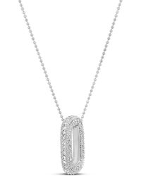 SHYMI - Oval Pave Charm Pendant Necklace - Lyst