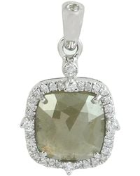 Artisan - 18K Ice Diamond & Natural Diamond Cushion Pendant - Lyst