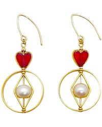 Aracheli Studio - Geometric Heart X Pearl Earrings - Lyst