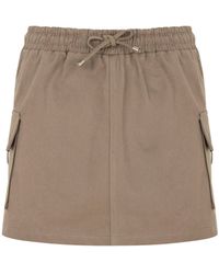 Nocturne - Neutrals Mini Skirt With Pockets - Lyst