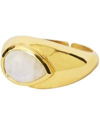 YAA YAA LONDON - Neutrals Milk Drop Moonstone Vermeil Gemstone Ring - Lyst
