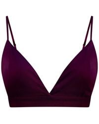 Why Mary - Bella Burgundy Satin Bralette - Lyst