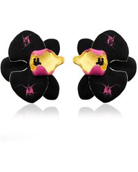 Milou Jewelry - Fuchsia Orchid Flower Earrings - Lyst