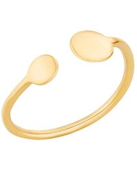 Posh Totty Designs - Yellow Gold Plated Mummy & Baby Disc Open Ring - Lyst