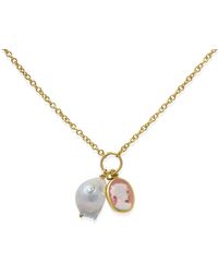 Vintouch Italy - Cameo With A Pearl Necklace - Lyst