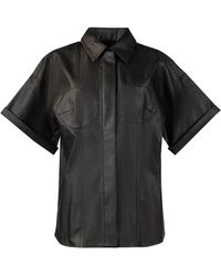 Lendrop Studios - Mei Short Sleeve Leather Shirt - Lyst