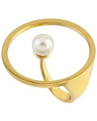 LINYA JEWELLERY - Pearl Round Adjustable Big Ring - Lyst