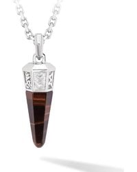 AWNL - Tiger Eye Sanskrit Mantra Sterling Necklace - Lyst