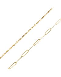 Spero London - Bead Chain Twisted & Large Rectangular Chain Sterling Bracelet Set - Lyst