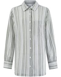 Nudea - The Midi Shirt -Sage Stripe - Lyst