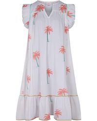 La Mandarine - Summer Dress, Floaty Cotton Summer Midi Dress With Pockets Palmeraie - Lyst