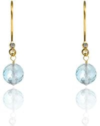 Kaizarin - Aquamarine Birthstone Drop Earrings - Lyst