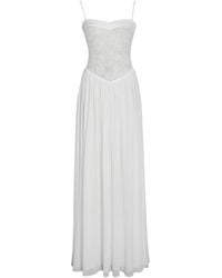 Miss Circle New York - Ucille Embroidered Chiffon Maxi Dress - Lyst