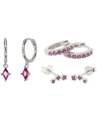 Harfi - July Birthstone Ruby Sterling Earrings Gift Set For Her - Lyst
