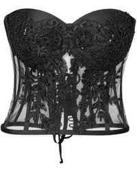 LIA ARAM - Hand-Embroidered Corset - Lyst