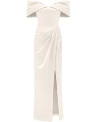 Tia Dorraine - Heavenly Kissed Draped Satin Maxi Dress - Lyst