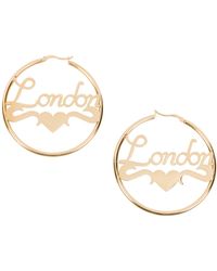 Black Cake - Royal Posh Punk London Nameplate Hoop Earrings - Lyst