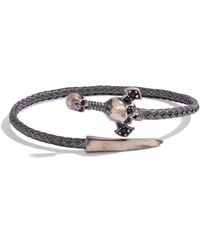 Ebru Jewelry - Skull & Dagger Oxidized Sterling Wrap Bracelet - Lyst