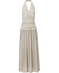 Belsize25 - Sails Lace Halter Backless Maxi Dress - Lyst