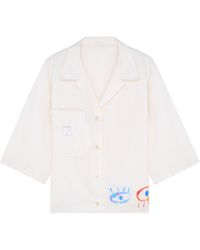 Maison Louis - Linen Cotton And Handpainted Eyes Havana Shirt - Lyst