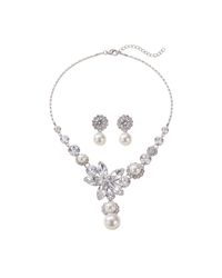 Modenaire - Pearl Drop Necklace And Earrings Set - Lyst