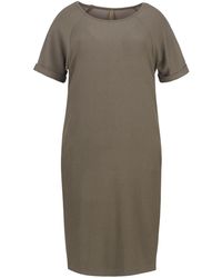 Conquista - Olive Punto Di Roma Short Sleeve Dress With Pockets - Lyst